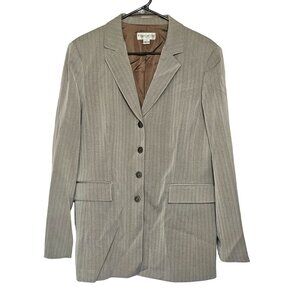 John Meyer Mens Gray Herringbone Pinstripe Blazer Size 16